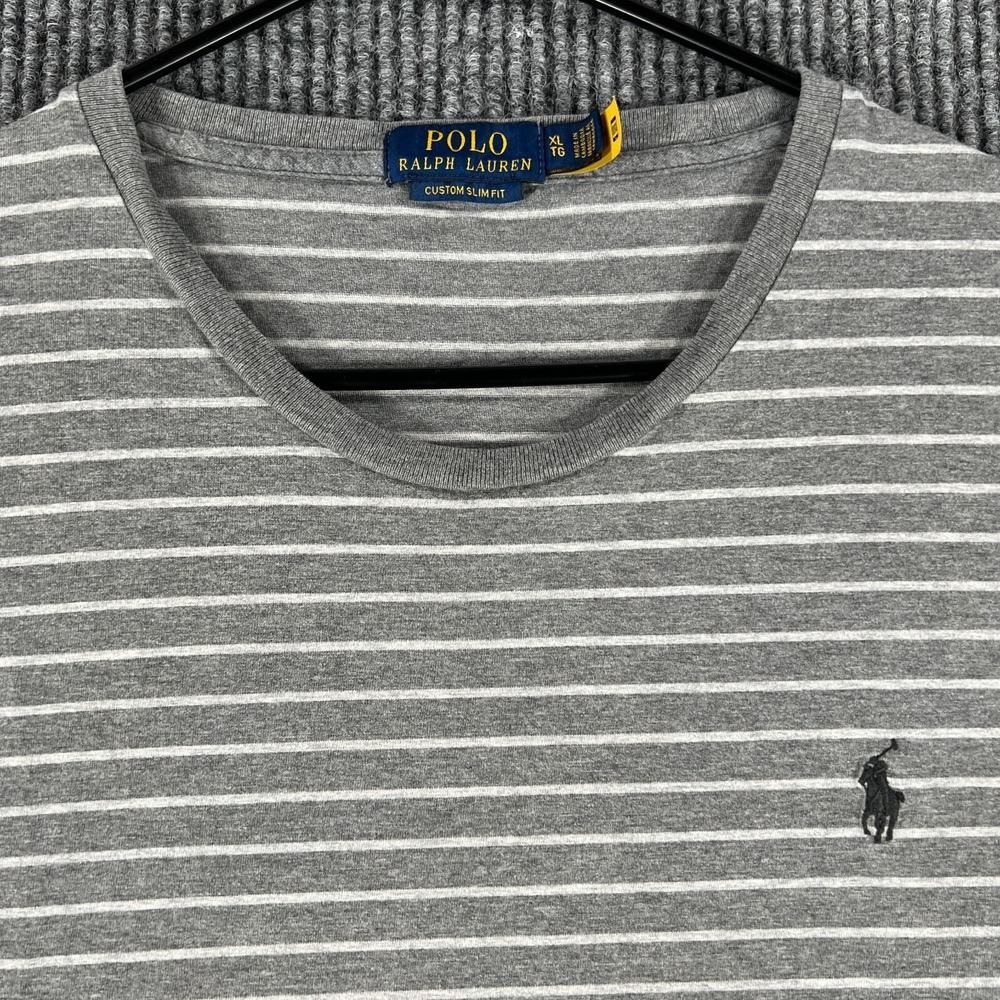 Polo Ralph Lauren Shirt Mens XL Extra Large Gray Short Sleeve Custom Slim Fit